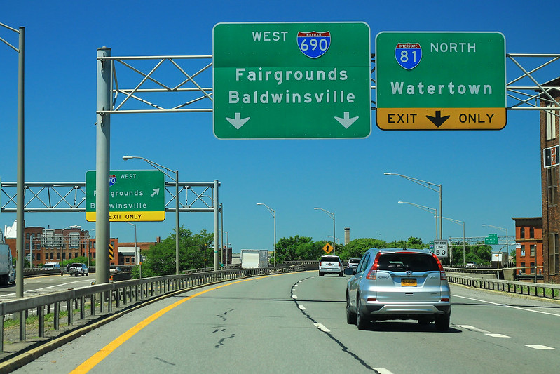 I-81and I-690 interchange in Syracuse, N.Y.