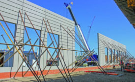 precast wall in the front of the head house