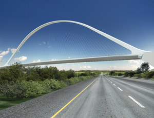 卡拉特拉瓦（Calatrava）设计对称悬架桥的设计可能太昂贵了。